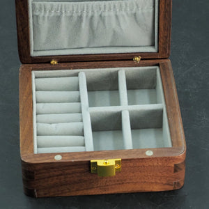 Mini Black Walnut Jewelry Box, Exquisite Travel-Friendly Design, Portable Jewelry Organizer