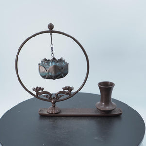 Hanging Lotus Copper Incense Burner with Dragon Bracket