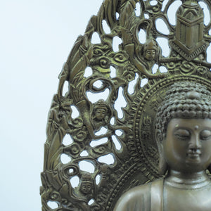 Pure Copper Shakyamuni Buddha Statue, Dainichi Nyorai Brass Figurine, Home Altar Decoration
