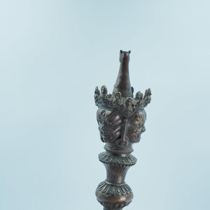 Antique-Style Copper Vajra of Mahakala: Tibetan Buddhist Ritual Object