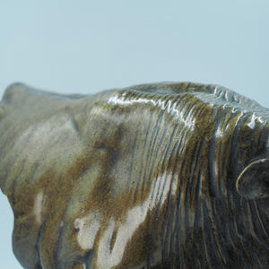 Handcraft Copper Bull Head Figurine - Calm Expression