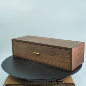 Handmade Black Walnut Drawer Box, Minimalist Desk Organizer