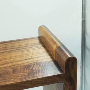 Handmade Two-Tier Walnut Wood Display Shelf, Solid Black Walnut Organizer, Minimalist Tabletop Storage Rack