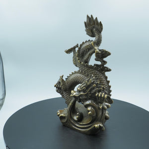 Pure Copper Auspicious Dragon Ornament: Water-Spitting Wealth Decor