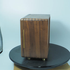Black Walnut Jewelry Box, Square 5-Layer Organizer, Floral Handle Design