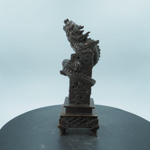 Copper Flying Dragon Incense Burner: Auspicious Feng Shui Decor