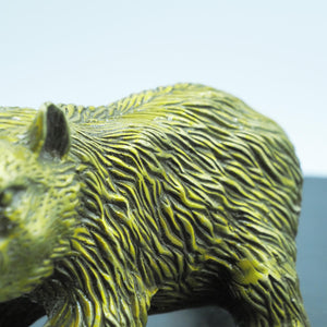 Brass Polar Bear Figurine, Detailed Fur Texture, Majestic and Powerful Pose