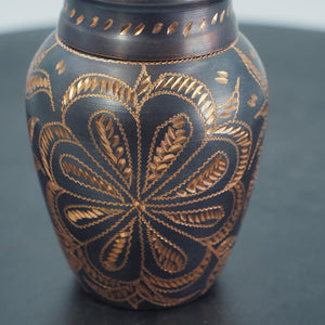 Handcrafted Copper Storage Jar with Elegant Floral Pattern, Unique Home Decor & Functional Storage