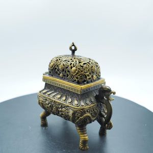 Antique Style Dragon Incense Burner: Pearl Ornament with Storage