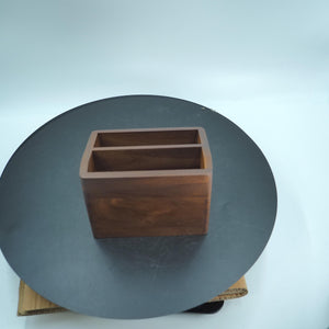 Handmade US Black Walnut Remote Holder, Wooden Office Organizer