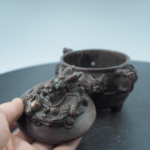 Nine Dragons Nine Revolutions Qiankun Incense Burner with Exquisite Carvings and Jewelry Storage Jar