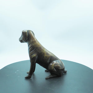 Antique Style Bronze Watchdog Sculpture: Loyal Guardian Dog Figurine