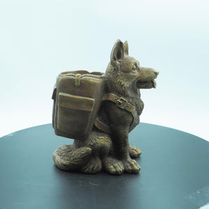 Copper Shepherd Dog Pen Holder: American Desk Organizer
