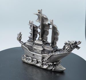Copper Dragon-Head Ship: Feng Shui Sailing Boat Ornament