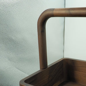 Handmade Two-Tier Walnut Wood Organizer, Solid Black Walnut Storage Rack, Modern Tabletop Display Shelf