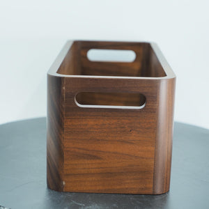 Handmade Black Walnut Wood Storage Box, Minimalist Organizer Bin
