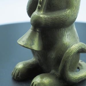 Copper Cat Figurine: Rustic Clarinet Player