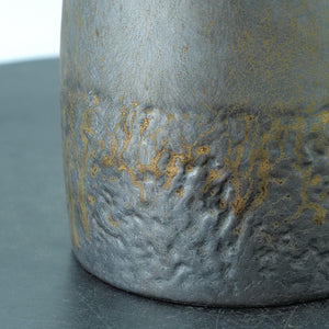 Handmade Gilded Ceramic Storage Jar: Rustic Pottery Canister with Lid