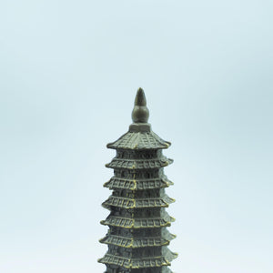 Copper Dragon Turtle with Pagoda: Feng Shui Home Decor
