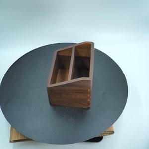 Handmade US Black Walnut Remote Holder, Wooden Office Organizer