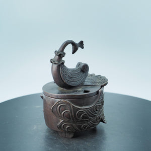 Hand Carved Copper Phoenix Box: Elegant Jewelry Storage