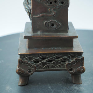 Copper Flying Dragon Incense Burner: Auspicious Feng Shui Decor