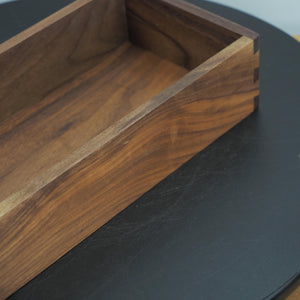 Handcrafted Black Walnut Wood Box: Dovetail Joint Organizer