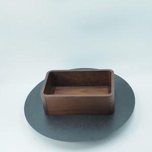 Handcrafted Black Walnut Wooden Box: Minimalist Desk Organizer