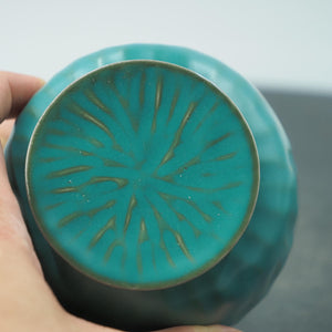 Kiln-Glazed Ceramic Tea Jar, Teal Matte Finish, Handmade Storage Canister, Airtight Design