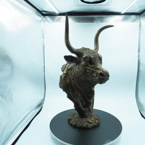 Large Handcrafted Pure Copper Bull Head - European Style Ornament
