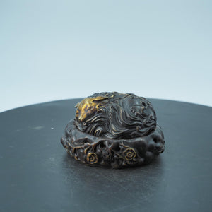 Antique Brass Nine-Tailed Fox Incense Burner Box: Copper Storage