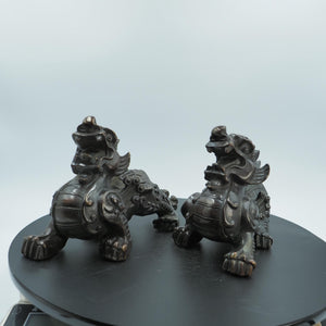 Solid Copper Pixiu Statue Pair: Feng Shui Wealth Guardians