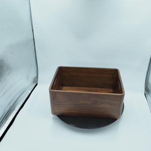 Handcrafted Black Walnut Wooden Storage Crate with Handles