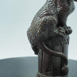 Pure Brass Kylin Statue, Water Absorbing Mythical Beast, Pillar Style Water Avoidance Guardian