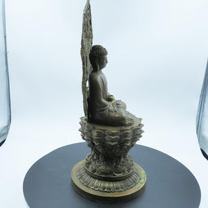 Pure Copper Shakyamuni Buddha Statue, Dainichi Nyorai Brass Figurine, Home Altar Decoration